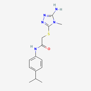 2-[(5-amino-4-methyl-1,2,4-triazol-3-yl)sulfanyl]-N-(4-propan-2-ylphenyl)acetamide