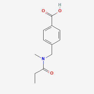 molecular formula C12H15NO3 B7567906 4-[[Methyl(propanoyl)amino]methyl]benzoic acid 