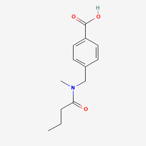 molecular formula C13H17NO3 B7567912 4-[[Butanoyl(methyl)amino]methyl]benzoic acid 