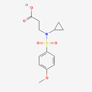 molecular formula C13H17NO5S B7567980 3-[Cyclopropyl-(4-methoxyphenyl)sulfonylamino]propanoic acid 