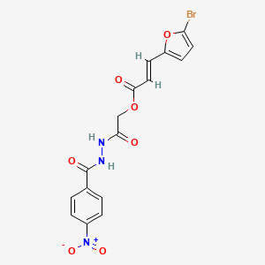 molecular formula C16H12BrN3O7 B7568001 [2-[2-(4-nitrobenzoyl)hydrazinyl]-2-oxoethyl] (E)-3-(5-bromofuran-2-yl)prop-2-enoate 