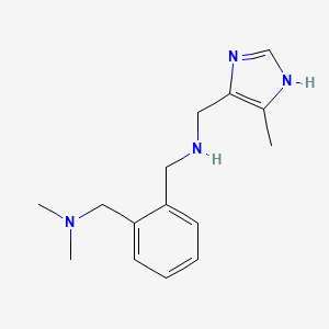 molecular formula C15H22N4 B7568007 1-[2-[(dimethylamino)methyl]phenyl]-N-[(5-methyl-1H-imidazol-4-yl)methyl]methanamine 
