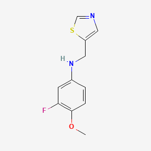 molecular formula C11H11FN2OS B7568010 3-fluoro-4-methoxy-N-(1,3-thiazol-5-ylmethyl)aniline 