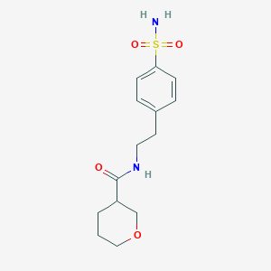 molecular formula C14H20N2O4S B7568029 N-[2-(4-sulfamoylphenyl)ethyl]oxane-3-carboxamide 
