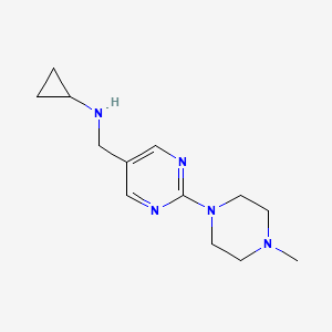 molecular formula C13H21N5 B7568049 N-[[2-(4-methylpiperazin-1-yl)pyrimidin-5-yl]methyl]cyclopropanamine 