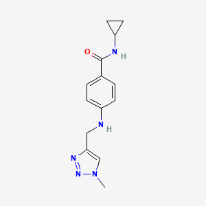 molecular formula C14H17N5O B7568055 N-cyclopropyl-4-[(1-methyltriazol-4-yl)methylamino]benzamide 