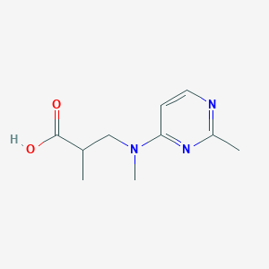 molecular formula C10H15N3O2 B7568059 2-Methyl-3-[methyl-(2-methylpyrimidin-4-yl)amino]propanoic acid 
