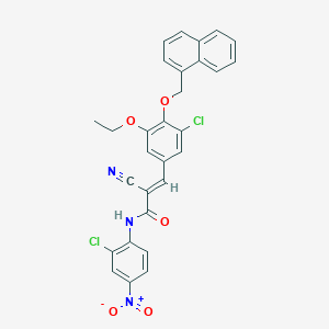 molecular formula C29H21Cl2N3O5 B7568085 (E)-3-[3-chloro-5-ethoxy-4-(naphthalen-1-ylmethoxy)phenyl]-N-(2-chloro-4-nitrophenyl)-2-cyanoprop-2-enamide 