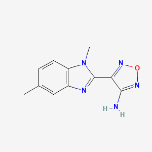 molecular formula C11H11N5O B7568101 4-(1,5-Dimethylbenzimidazol-2-yl)-1,2,5-oxadiazol-3-amine 