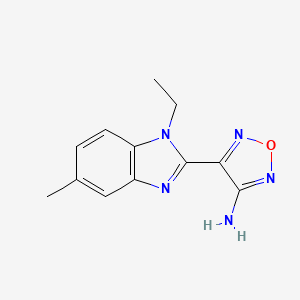 molecular formula C12H13N5O B7568107 4-(1-Ethyl-5-methylbenzimidazol-2-yl)-1,2,5-oxadiazol-3-amine 