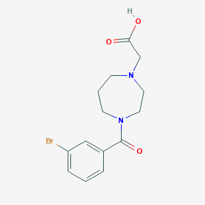 molecular formula C14H17BrN2O3 B7568122 2-[4-(3-Bromobenzoyl)-1,4-diazepan-1-yl]acetic acid 