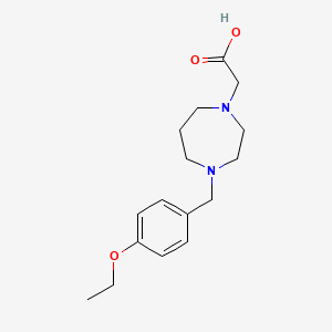 molecular formula C16H24N2O3 B7568130 2-[4-[(4-Ethoxyphenyl)methyl]-1,4-diazepan-1-yl]acetic acid 