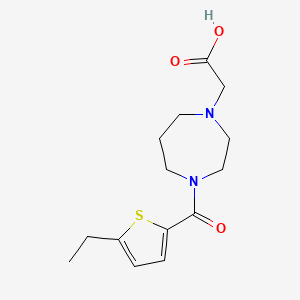 molecular formula C14H20N2O3S B7568151 2-[4-(5-Ethylthiophene-2-carbonyl)-1,4-diazepan-1-yl]acetic acid 