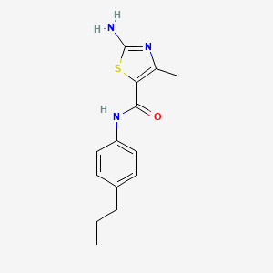 molecular formula C14H17N3OS B7568155 2-amino-4-methyl-N-(4-propylphenyl)-1,3-thiazole-5-carboxamide 