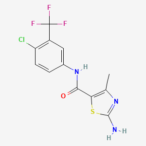 2-amino-N-[4-chloro-3-(trifluoromethyl)phenyl]-4-methyl-1,3-thiazole-5-carboxamide