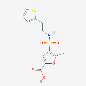 molecular formula C12H13NO5S2 B7568198 5-Methyl-4-(2-thiophen-2-ylethylsulfamoyl)furan-2-carboxylic acid 
