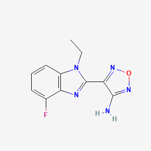 molecular formula C11H10FN5O B7568207 4-(1-Ethyl-4-fluorobenzimidazol-2-yl)-1,2,5-oxadiazol-3-amine 