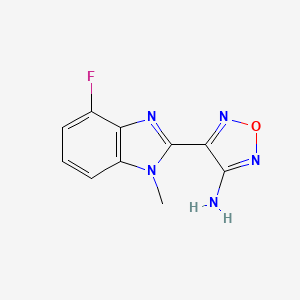 molecular formula C10H8FN5O B7568209 4-(4-Fluoro-1-methylbenzimidazol-2-yl)-1,2,5-oxadiazol-3-amine 