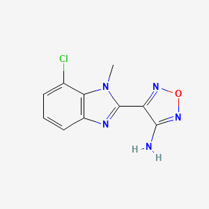 molecular formula C10H8ClN5O B7568233 4-(7-Chloro-1-methylbenzimidazol-2-yl)-1,2,5-oxadiazol-3-amine 