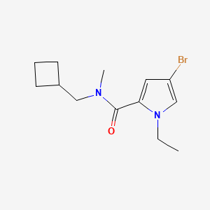 molecular formula C13H19BrN2O B7568264 4-bromo-N-(cyclobutylmethyl)-1-ethyl-N-methylpyrrole-2-carboxamide 