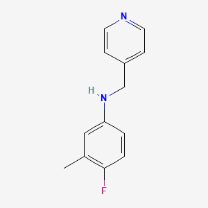 molecular formula C13H13FN2 B7568279 4-fluoro-3-methyl-N-(pyridin-4-ylmethyl)aniline 