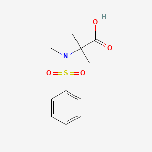 molecular formula C11H15NO4S B7568287 2-[Benzenesulfonyl(methyl)amino]-2-methylpropanoic acid 