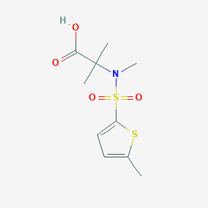 molecular formula C10H15NO4S2 B7568300 2-Methyl-2-[methyl-(5-methylthiophen-2-yl)sulfonylamino]propanoic acid 