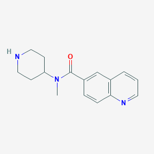 molecular formula C16H19N3O B7568307 N-methyl-N-piperidin-4-ylquinoline-6-carboxamide 