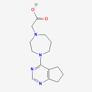molecular formula C14H20N4O2 B7568309 2-[4-(6,7-dihydro-5H-cyclopenta[d]pyrimidin-4-yl)-1,4-diazepan-1-yl]acetic acid 
