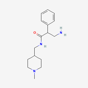 molecular formula C16H25N3O B7568376 3-amino-N-[(1-methylpiperidin-4-yl)methyl]-2-phenylpropanamide 