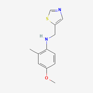 molecular formula C12H14N2OS B7568383 4-methoxy-2-methyl-N-(1,3-thiazol-5-ylmethyl)aniline 