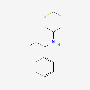 molecular formula C14H21NS B7568406 N-(1-phenylpropyl)thian-3-amine 