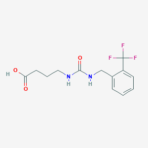 molecular formula C13H15F3N2O3 B7568408 4-[[2-(Trifluoromethyl)phenyl]methylcarbamoylamino]butanoic acid 