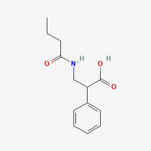 molecular formula C13H17NO3 B7568431 3-(Butanoylamino)-2-phenylpropanoic acid 