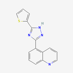molecular formula C15H10N4S B7568457 5-(5-thiophen-2-yl-1H-1,2,4-triazol-3-yl)quinoline 