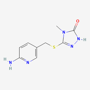 molecular formula C9H11N5OS B7568482 3-[(6-aminopyridin-3-yl)methylsulfanyl]-4-methyl-1H-1,2,4-triazol-5-one 