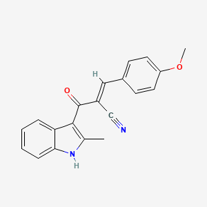 molecular formula C20H16N2O2 B7568510 (E)-3-(4-methoxyphenyl)-2-(2-methyl-1H-indole-3-carbonyl)prop-2-enenitrile 