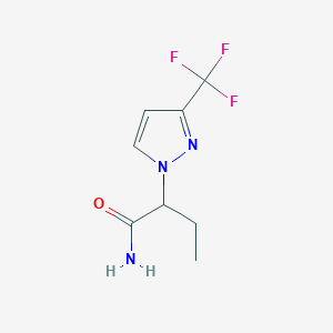 molecular formula C8H10F3N3O B7568529 2-[3-(Trifluoromethyl)pyrazol-1-yl]butanamide 