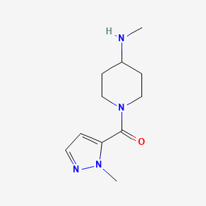 molecular formula C11H18N4O B7568549 [4-(Methylamino)piperidin-1-yl]-(2-methylpyrazol-3-yl)methanone 