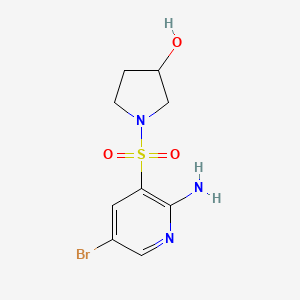 molecular formula C9H12BrN3O3S B7568552 1-(2-Amino-5-bromopyridin-3-yl)sulfonylpyrrolidin-3-ol 