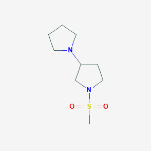molecular formula C9H18N2O2S B7568572 1-Methylsulfonyl-3-pyrrolidin-1-ylpyrrolidine 