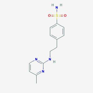 molecular formula C13H16N4O2S B7568582 4-[2-[(4-Methylpyrimidin-2-yl)amino]ethyl]benzenesulfonamide 