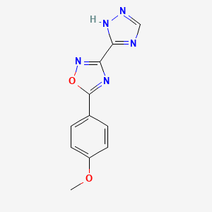 molecular formula C11H9N5O2 B7568584 5-(4-methoxyphenyl)-3-(1H-1,2,4-triazol-5-yl)-1,2,4-oxadiazole 