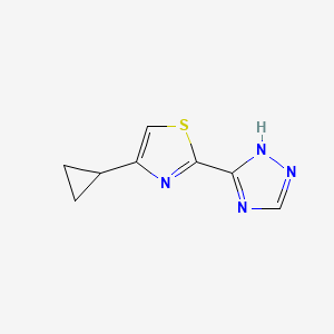 molecular formula C8H8N4S B7568589 4-cyclopropyl-2-(1H-1,2,4-triazol-5-yl)-1,3-thiazole 