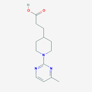 molecular formula C13H19N3O2 B7568600 3-[1-(4-Methylpyrimidin-2-yl)piperidin-4-yl]propanoic acid 