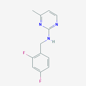 molecular formula C12H11F2N3 B7568608 N-[(2,4-difluorophenyl)methyl]-4-methylpyrimidin-2-amine 