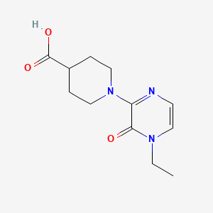 molecular formula C12H17N3O3 B7568633 1-(4-Ethyl-3-oxopyrazin-2-yl)piperidine-4-carboxylic acid 