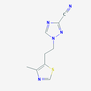 molecular formula C9H9N5S B7568648 1-[2-(4-Methyl-1,3-thiazol-5-yl)ethyl]-1,2,4-triazole-3-carbonitrile 