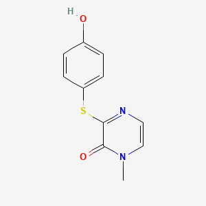 molecular formula C11H10N2O2S B7568652 3-(4-Hydroxyphenyl)sulfanyl-1-methylpyrazin-2-one 