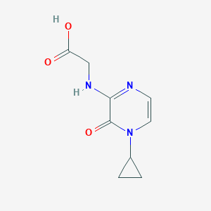 molecular formula C9H11N3O3 B7568665 2-[(4-Cyclopropyl-3-oxopyrazin-2-yl)amino]acetic acid 